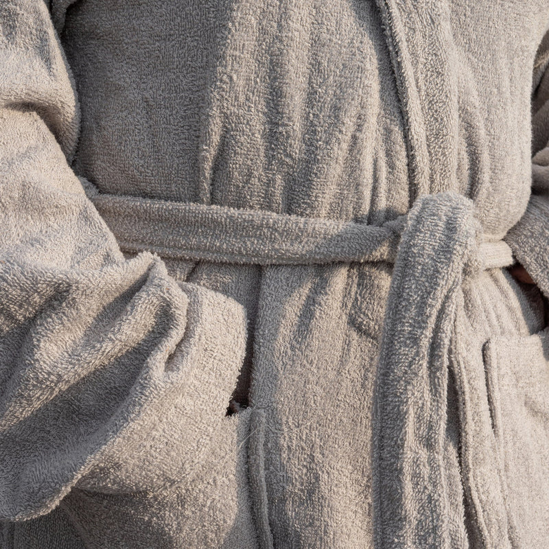 GREY COLLARED - BATHROBE - DAHOME TEXTILES